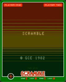 Title screen of Scramble on the GCE Vectrex.