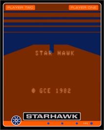 Title screen of Starhawk on the GCE Vectrex.