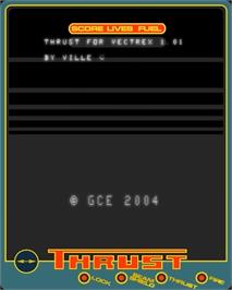 Title screen of Thrust on the GCE Vectrex.