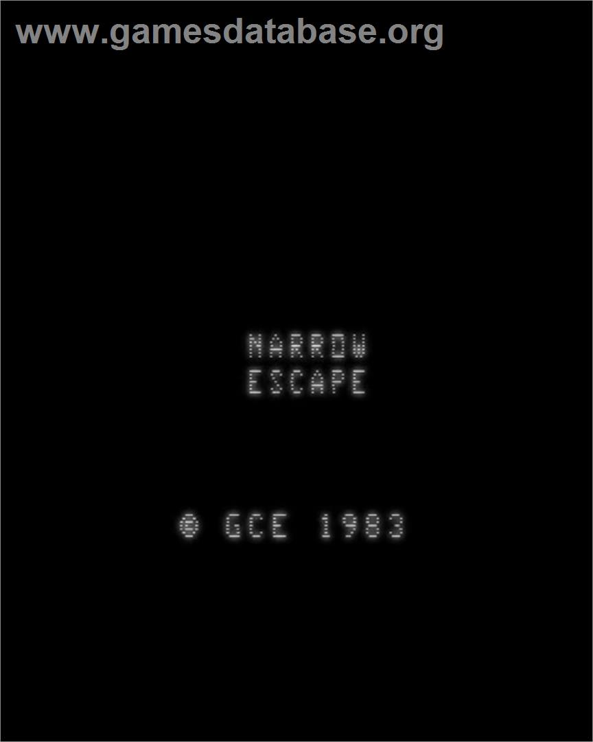 2D Narrow Escape - GCE Vectrex - Artwork - Title Screen