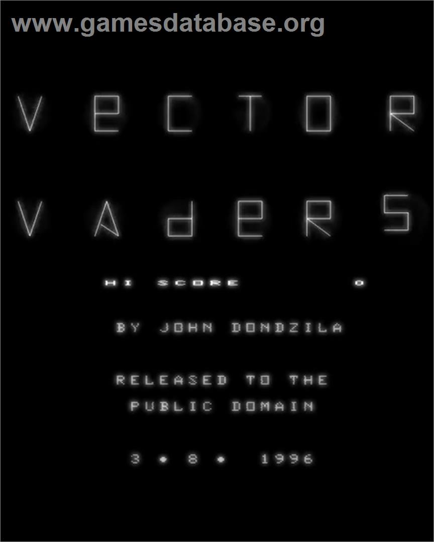 Vector Vaders - GCE Vectrex - Artwork - Title Screen