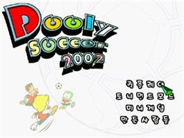 Title screen of Dooly Soccer 2002 on the Gamepark GP32.