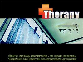 Title screen of Therapy on the Gamepark GP32.