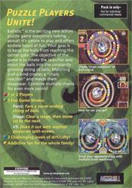 Box back cover for Ballistic on the Genesis Microchip Nuon.