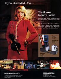 Advert for Who Shot Johnny Rock? on the Laserdisc.