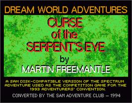 Title screen of Curse of the Serpent's Eye on the MGT Sam Coupe.