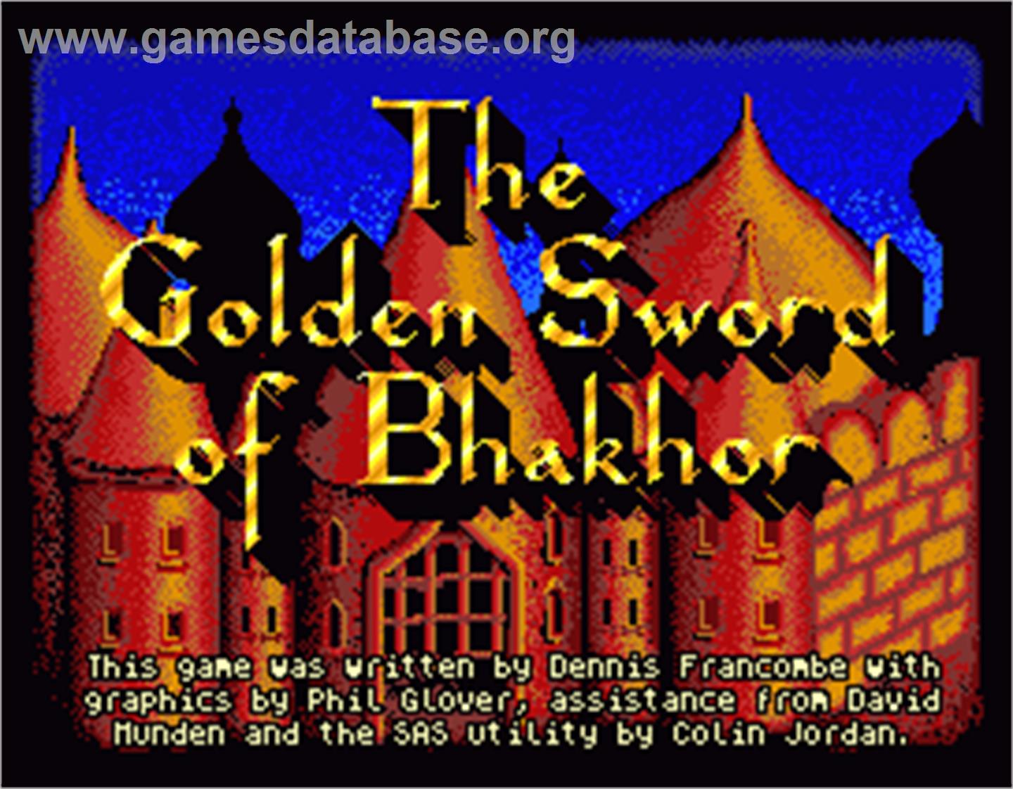 Golden Sword of Bhakhor - MGT Sam Coupe - Artwork - Title Screen