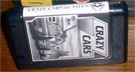 Cartridge artwork for Crazy Cars on the MSX.