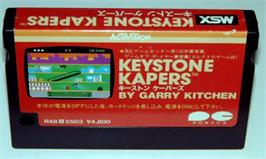 Cartridge artwork for Keystone Kapers on the MSX.