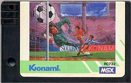 Cartridge artwork for Konami's Soccer on the MSX.
