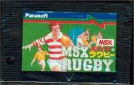 Cartridge artwork for MSX Rugby on the MSX.