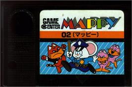 Cartridge artwork for Mappy on the MSX.