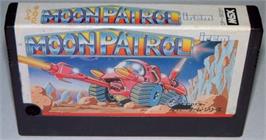 Cartridge artwork for Moon Patrol on the MSX.