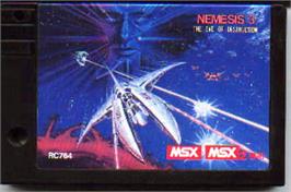 Cartridge artwork for Nemesis 3: The Eve of Destruction on the MSX.