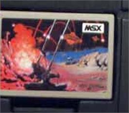 Cartridge artwork for Senjyo on the MSX.