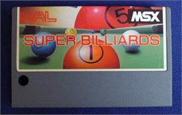 Cartridge artwork for Super Billiards on the MSX.