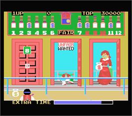 In game image of Bank Panic on the MSX.