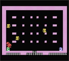 In game image of Bubble Bobble on the MSX.
