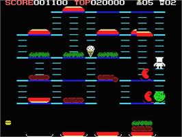 In game image of Burger Time on the MSX.