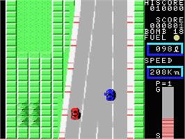 In game image of Car Fighter on the MSX.