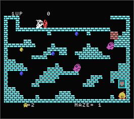In game image of Chack'n Pop on the MSX.