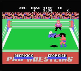 In game image of Champion Pro Wrestling on the MSX.
