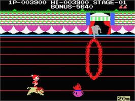 In game image of Circus Charlie on the MSX.