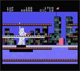 In game image of City Connection on the MSX.