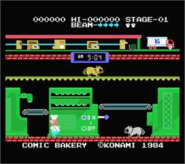 In game image of Comic Bakery on the MSX.