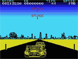 In game image of Crazy Cars on the MSX.
