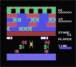 In game image of Frogger on the MSX.