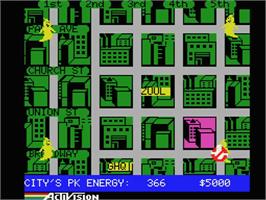 In game image of Ghostbusters on the MSX.