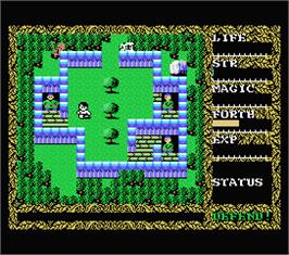 In game image of Hydlide II: Shine of Darkness on the MSX.