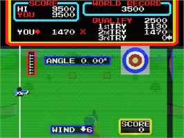 In game image of Hyper Sports 2 on the MSX.
