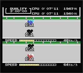 In game image of Hyper Sports 3 on the MSX.