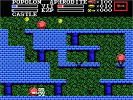 In game image of Knightmare 2: The Maze of Galious on the MSX.