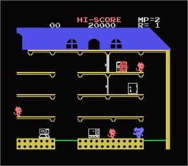 In game image of Mappy on the MSX.