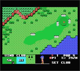 In game image of Queen's Golf on the MSX.
