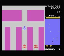 In game image of Rally X on the MSX.