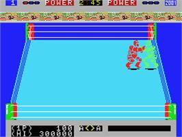 In game image of Robo Wres 2001 on the MSX.