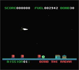 In game image of Star Blazer on the MSX.