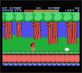 In game image of Wonder Boy on the MSX.