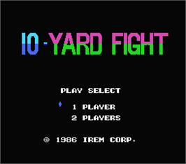 Title screen of 10-Yard Fight on the MSX.