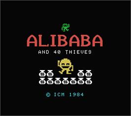 Title screen of Alibaba and 40 Thieves on the MSX.