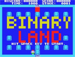 Title screen of Binary Land on the MSX.