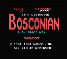 Title screen of Bosconian on the MSX.