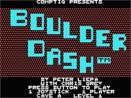 Title screen of Boulder Dash on the MSX.