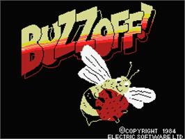 Title screen of Buzz Off on the MSX.