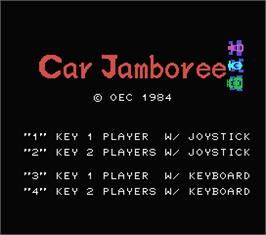 Title screen of Car Jamboree on the MSX.