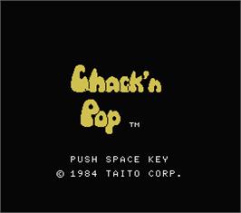 Title screen of Chack'n Pop on the MSX.